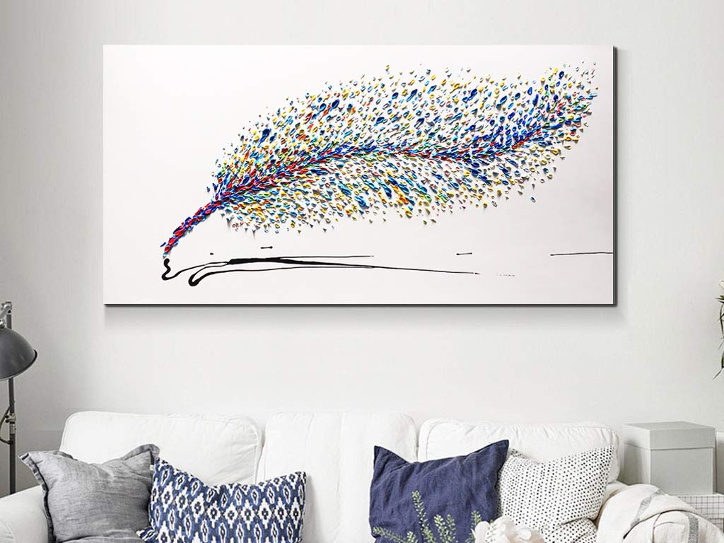 Oil Paintings for Sale Cheap Abstract Large Leaf Decor Bedroom