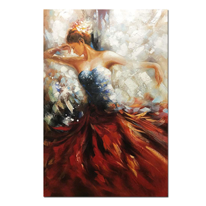 Original Art for Sale Beautiful Girl Dance Vertical Unframed Canvas Painting