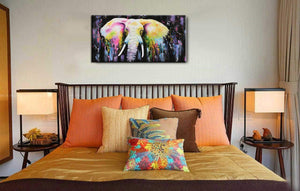 Living Room Art for Walls Abstract Colorful Elephant Canvas Painting