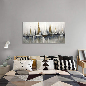 Paintings for Sale Cheap Abstract Ship Impasto  Canvas Art Decor Living Room