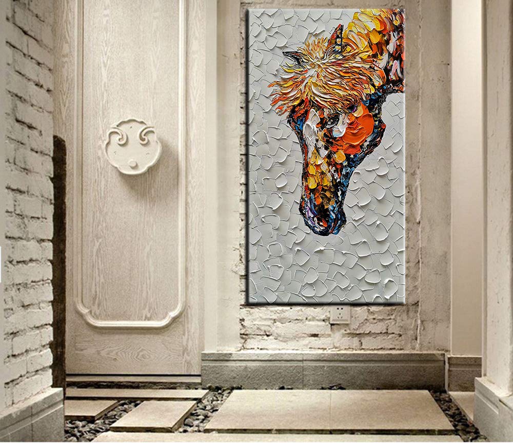 Paintings for Sale Online Horse Head Vertical Canvas Art Clear Textured Decor Hotel