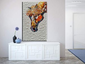 Paintings for Sale Online Horse Head Vertical Canvas Art Clear Textured Decor Hotel