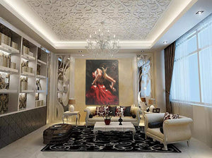 Palette Knife Art Modern Flamenco Dance Lady Decor Living Room Handmade