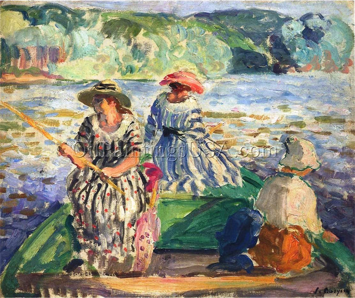 Hand Painted Pictures of Paintings Henri Lebasque A Fishing Expedition
