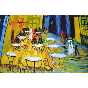 Hand Painted Reproduction Canvas Van Gogh Cafe Terrace at Night