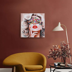 Sexy Lady Canvas Painting Square Hand Painted Wall Art Decor Living Room
