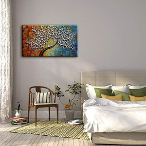 YaSheng Art -Landscape Oil Painting On Canvas Textured Tree Abstract  Contemporary Art Wall Paintings Handmade painting Home Office Decorations  Canvas
