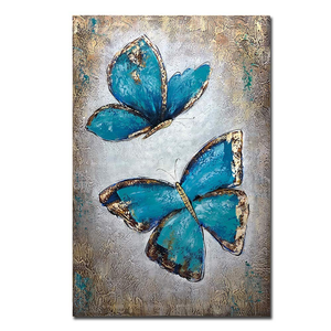 Wall Artwork Blue Butterfly Lover Canvas Painting Unframed Decor Living Room